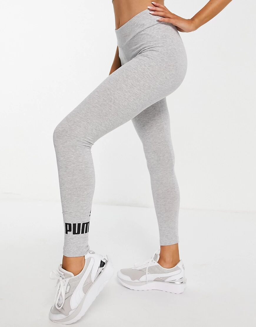 Puma Essentials logo leggings in grey  Grey