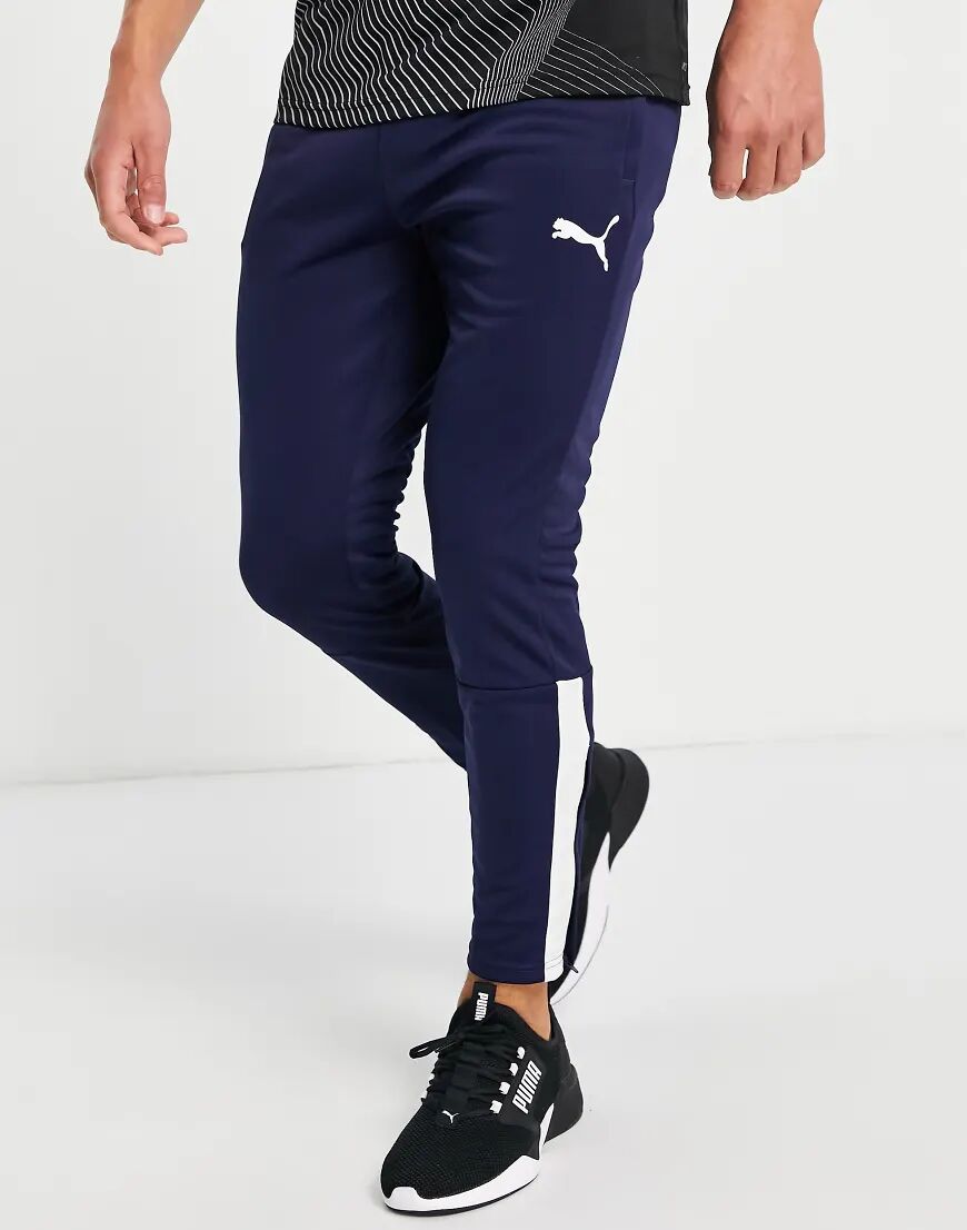 Puma Football joggers in navy with white panels  Navy