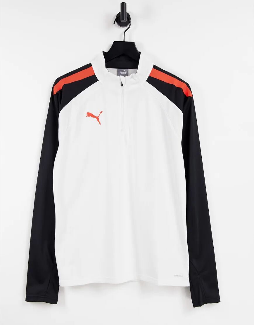 Puma Football Liga 1/4 zip top in white  White