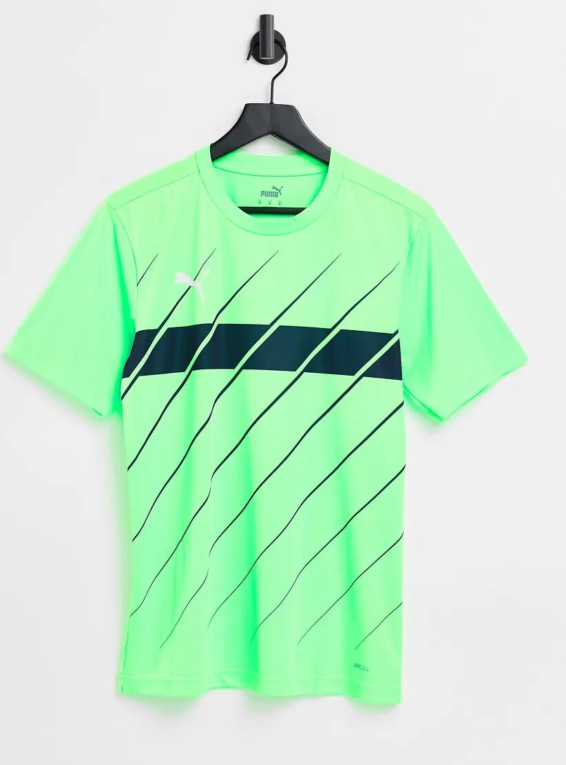 Puma Football play graphic t-shirt in green and navy  Green