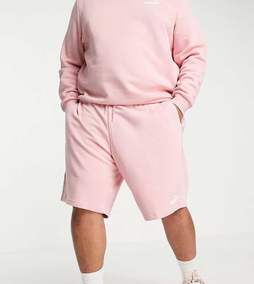 Puma Plus Essentials jersey shorts in pink  Pink