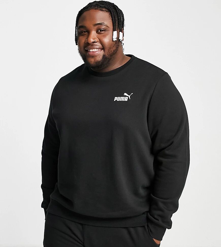 Puma PLUS Essentials small logo sweatshirt in black  Black