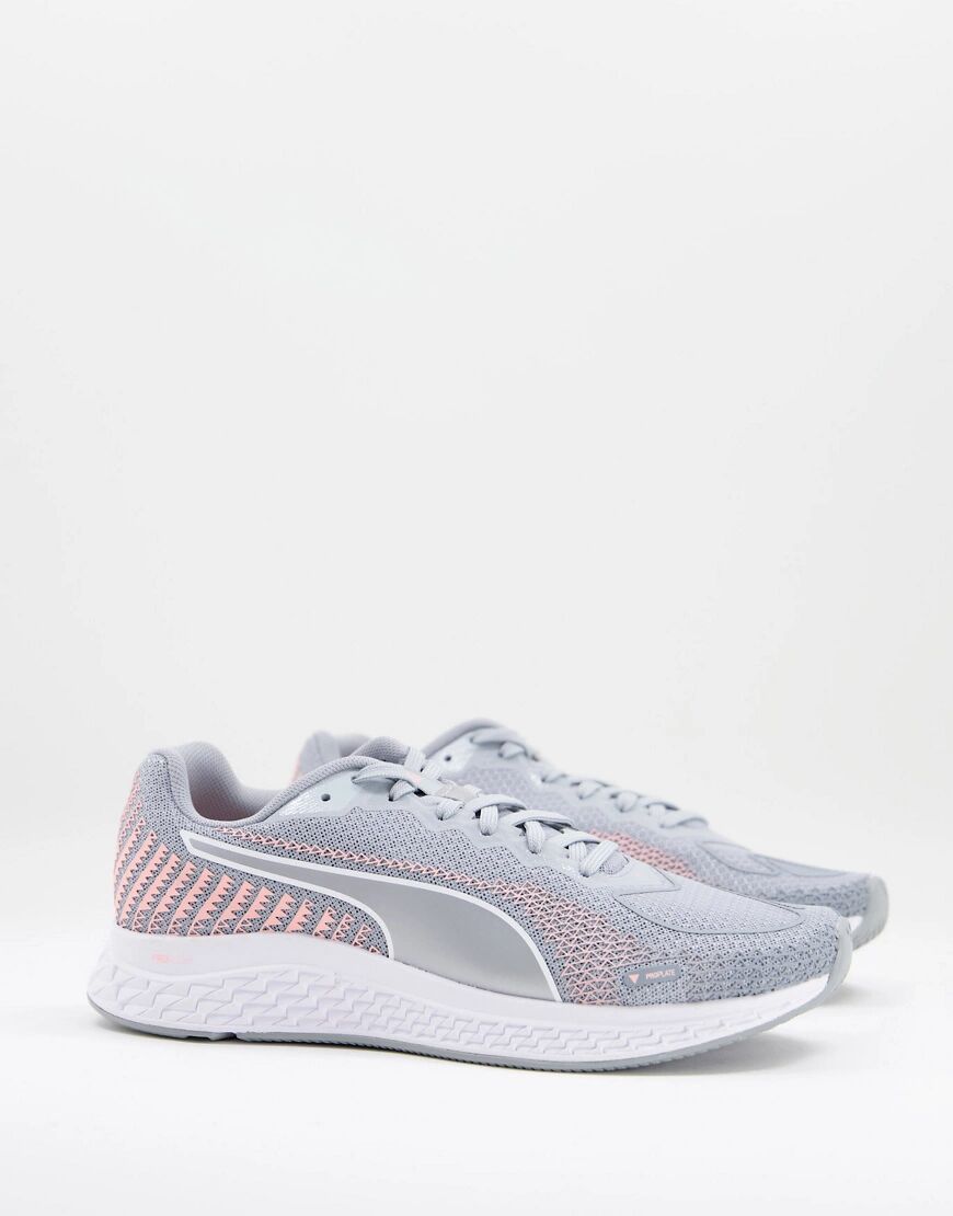 Puma Running Speed Sutamina in grey and pink  Grey