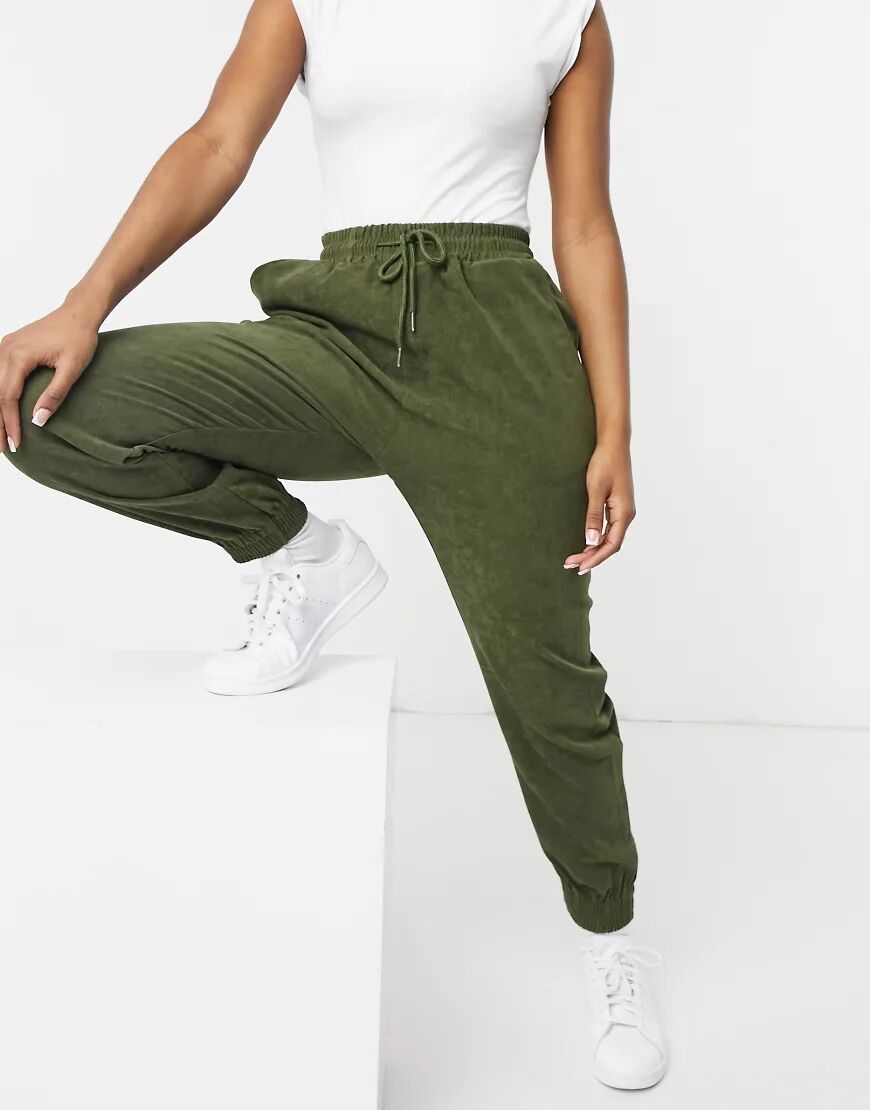 QED London acid wash joggers in khaki-Green  Green