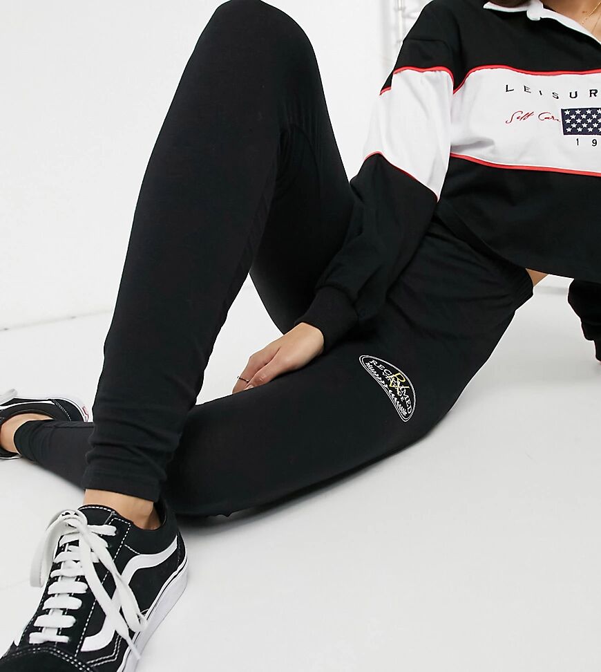 Reclaimed Vintage inspired legging with RV crest logo in black  Black