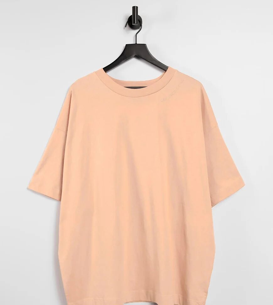 Reclaimed Vintage inspired unisex organic t-shirt in peach co-ord-Orange  Orange