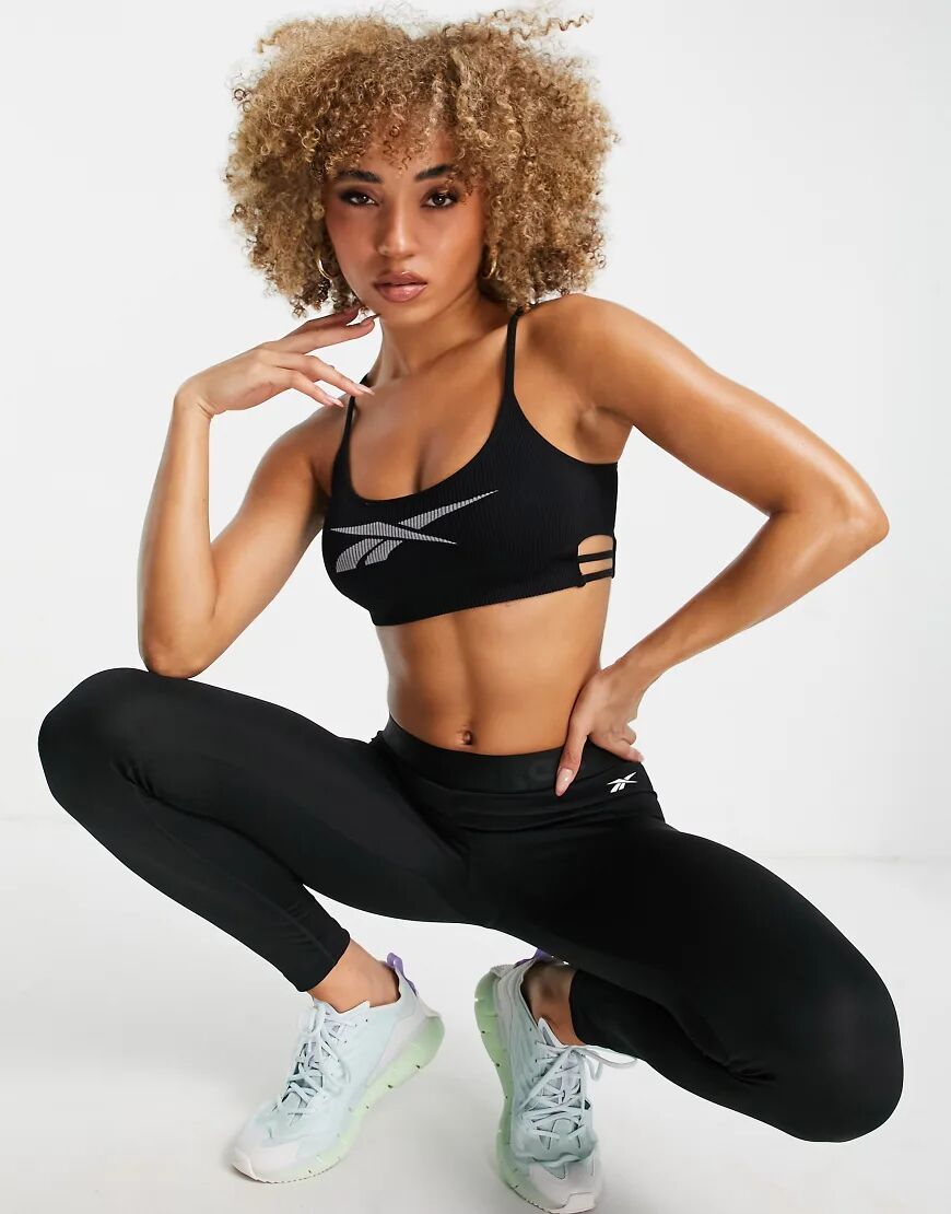 Reebok brina seamless crop top in black  Black