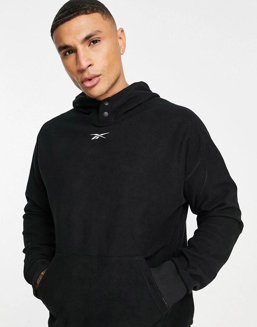 Reebok Training fleece hoodie with logo in black  Black