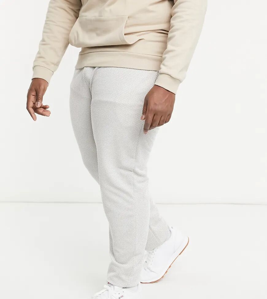 River Island Big & Tall textured joggers in ecru-Neutral  Neutral