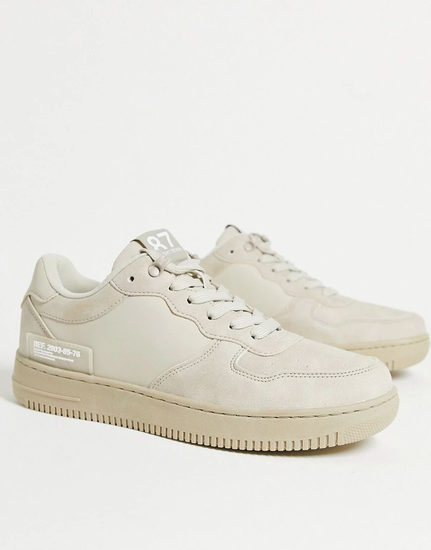 River Island low top sneaker in stone-Neutral  Neutral