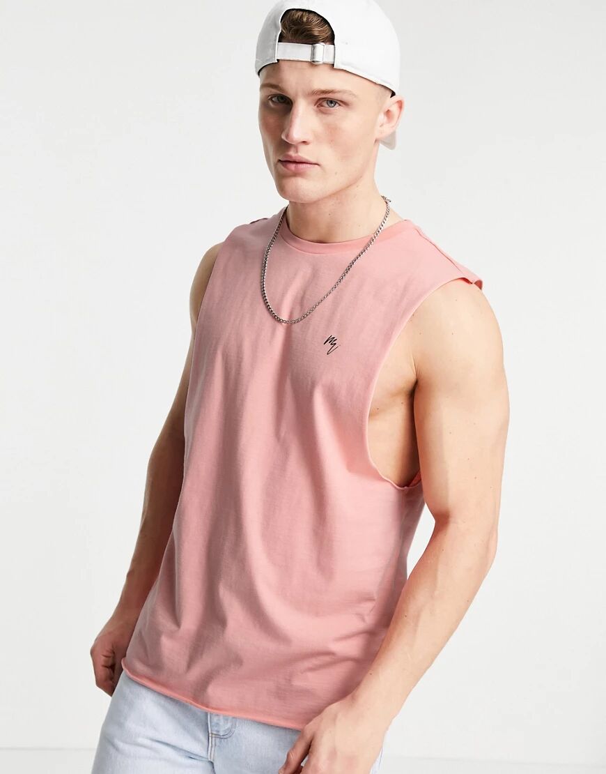 River Island muscle fit tank in pink  Pink