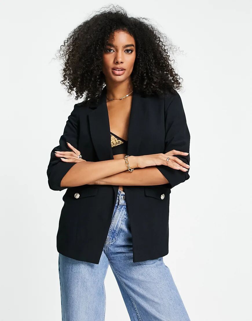 River Island pocket detail blazer in black  Black