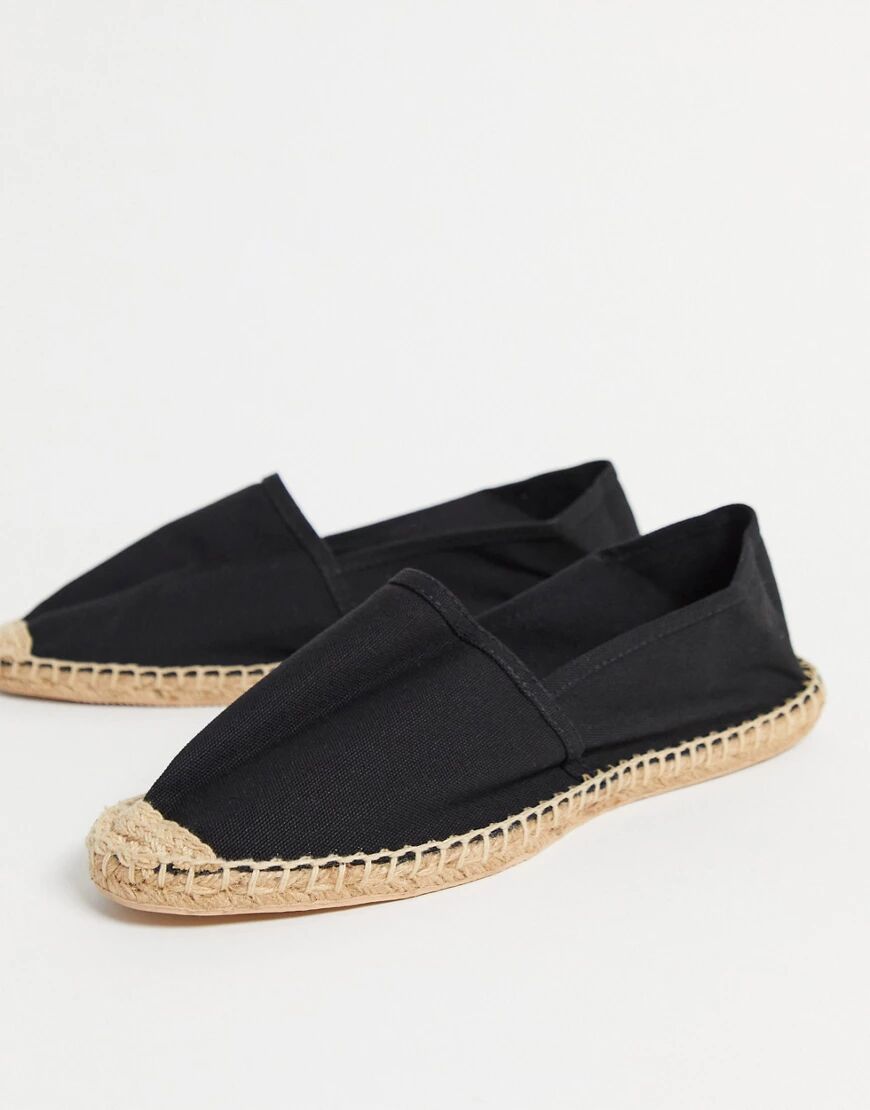 Rule London slip on espadrilles in black  Black