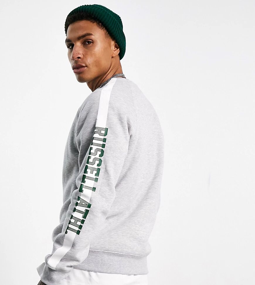 Russell Athletic panel crew neck sweatshirt in green  Green