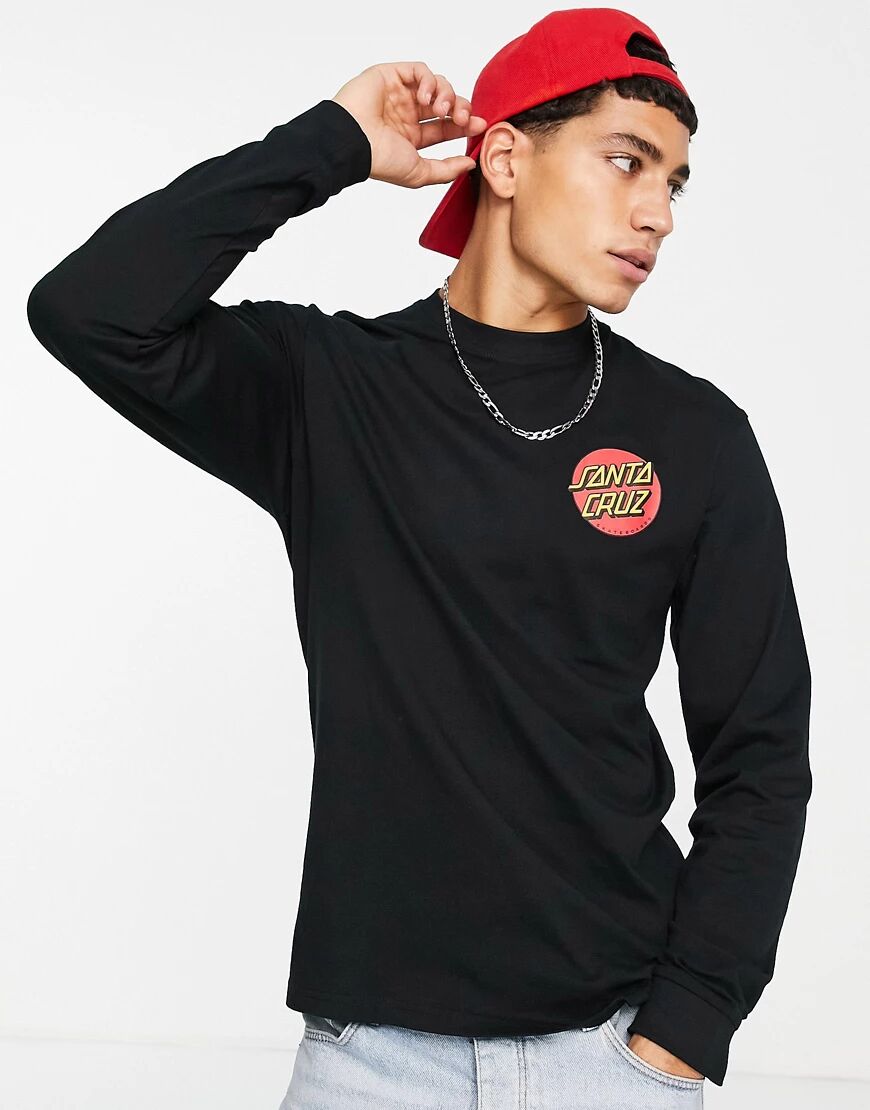 Santa Cruz classic dot long sleeve top in black  Black