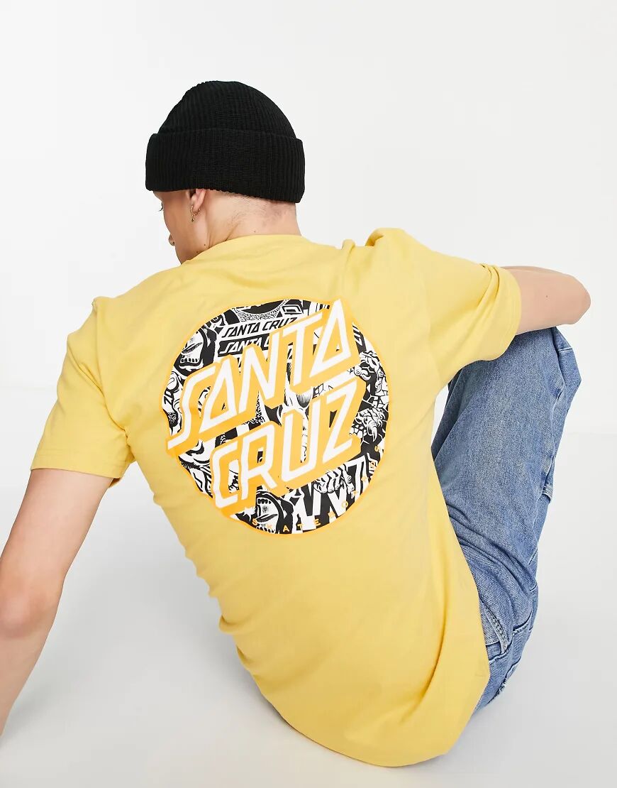 Santa Cruz flier dot backprint t-shirt in yellow  Yellow