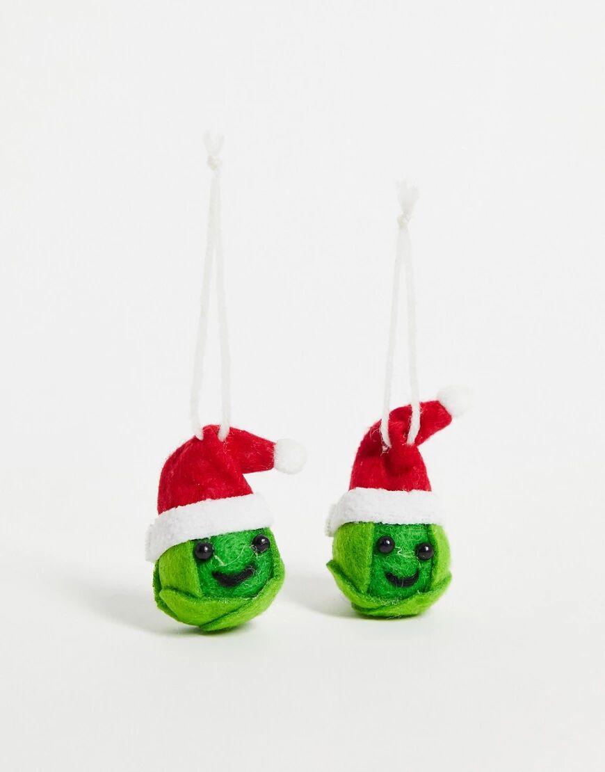 Sass & Belle Christmas decorations pack of 2 in happy sprout design-Multi  Multi