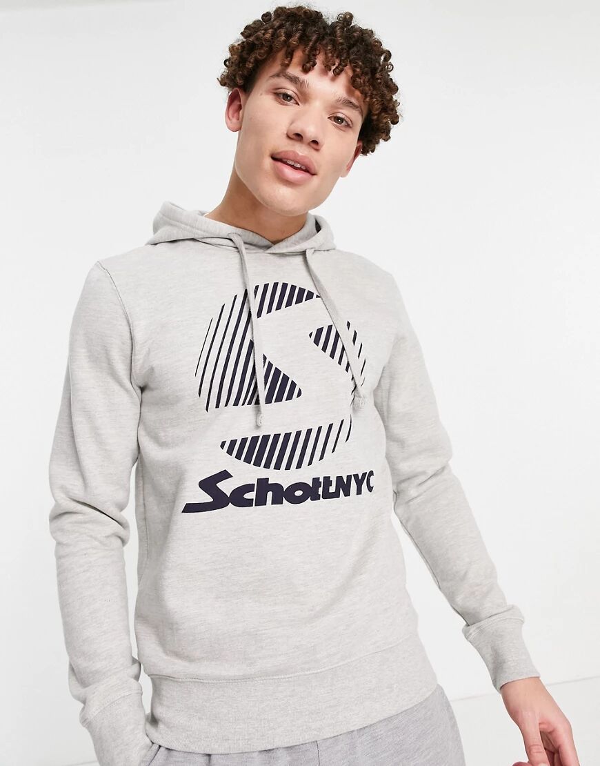 Schott logo hoody-Grey  Grey