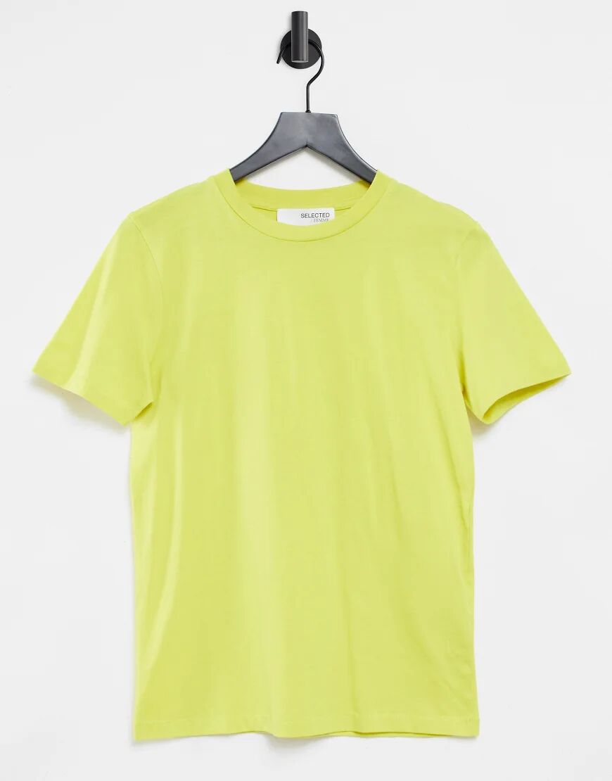 Selected Femme t-shirt in green  Green