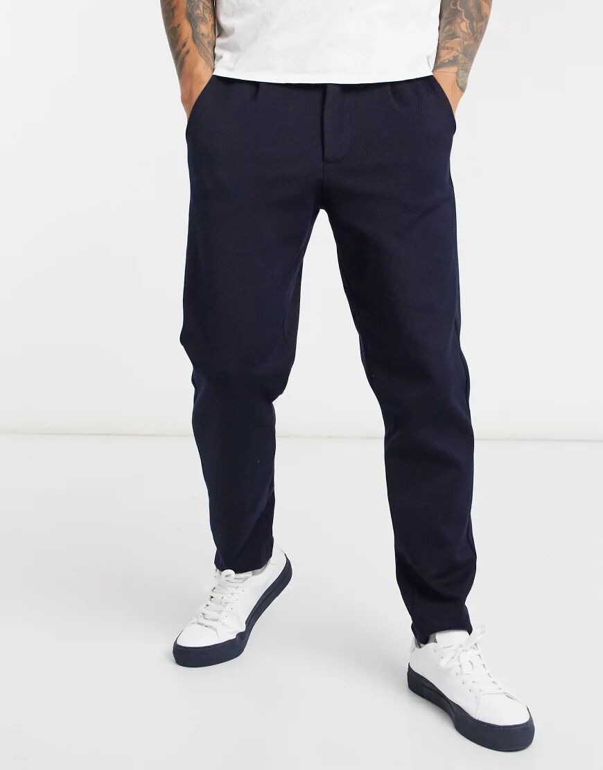 Selected Homme co-ord tapered trousers in navy  Navy