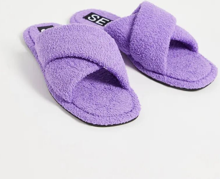 Senso Inka IV fluffy flat sandals with crossover strap in lavender-Purple  Purple