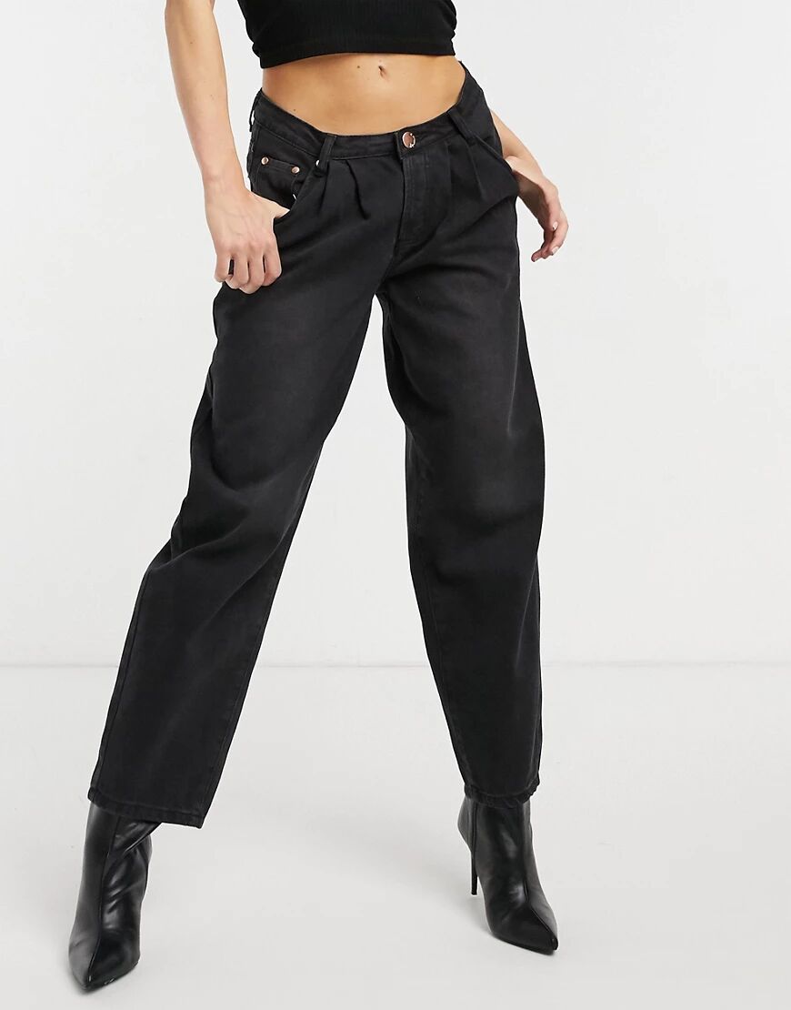Signature 8 slouchy jean in wash black  Black
