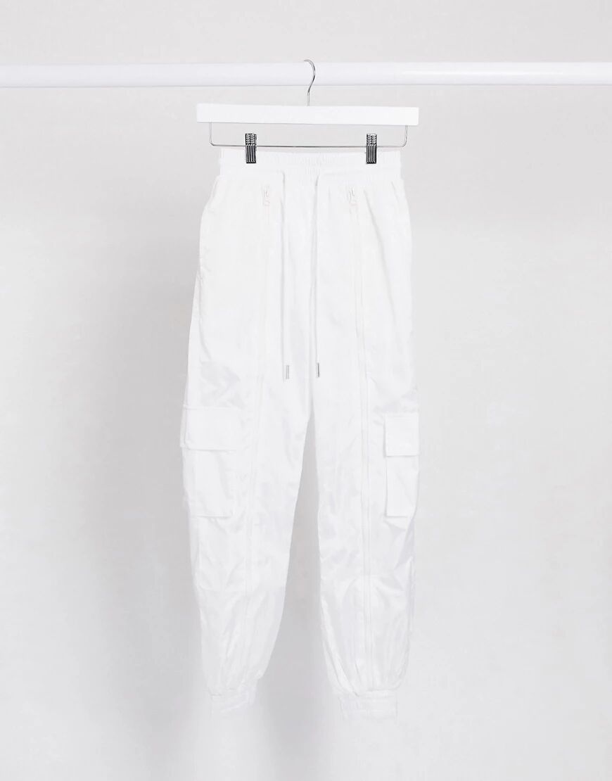 Sixth June relaxed joggers with zip front co-ord-White  White