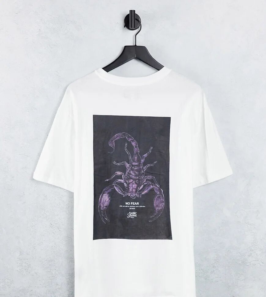 Sixth June scorpion back print oversize t-shirt in white  White