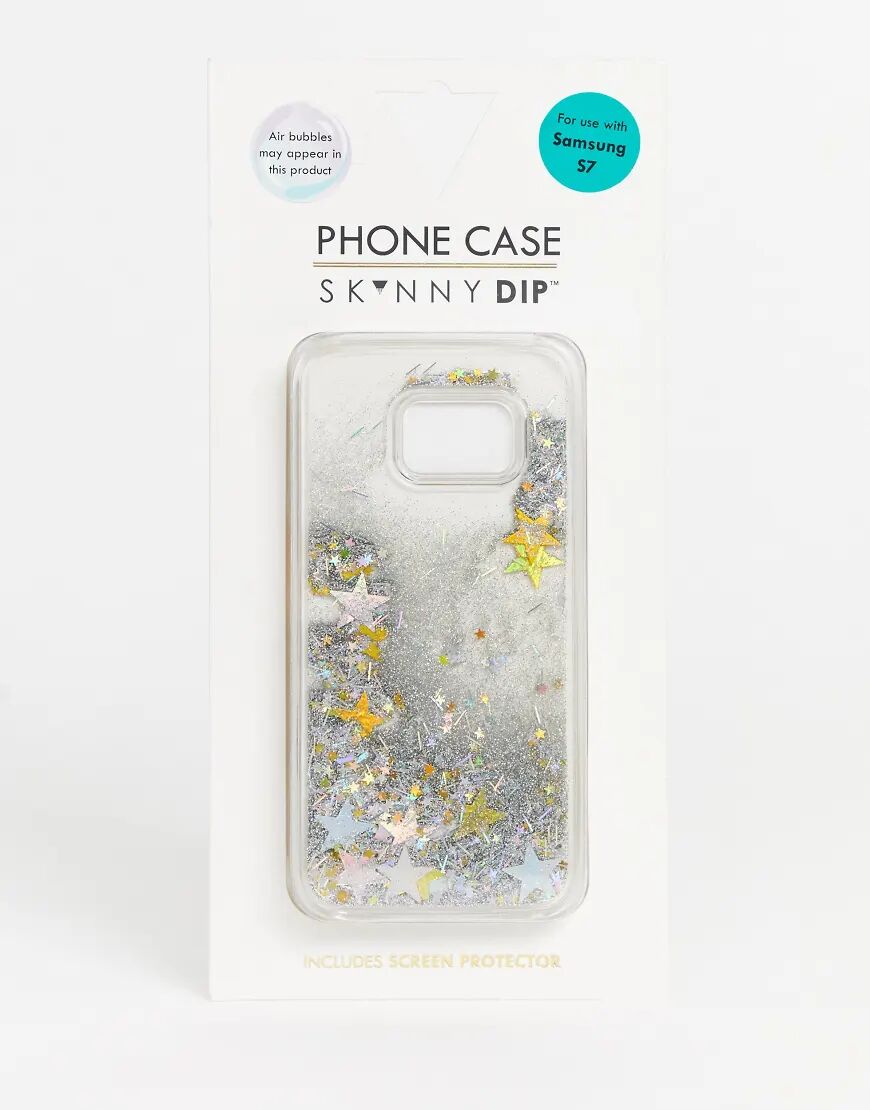 Skinnydip Samsung S7 glitter star phone case-Silver  Silver