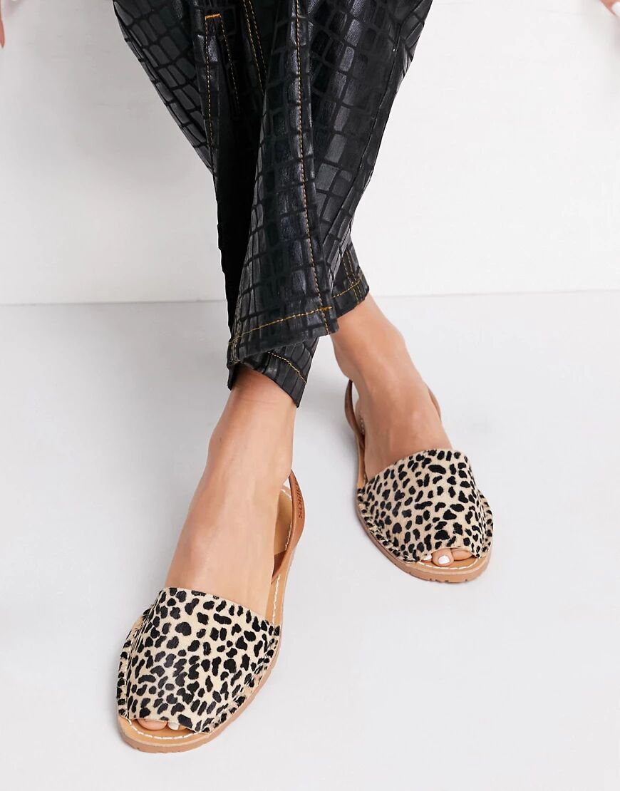 Solillas leather Menorcan sandals in leopard print-Multi  Multi