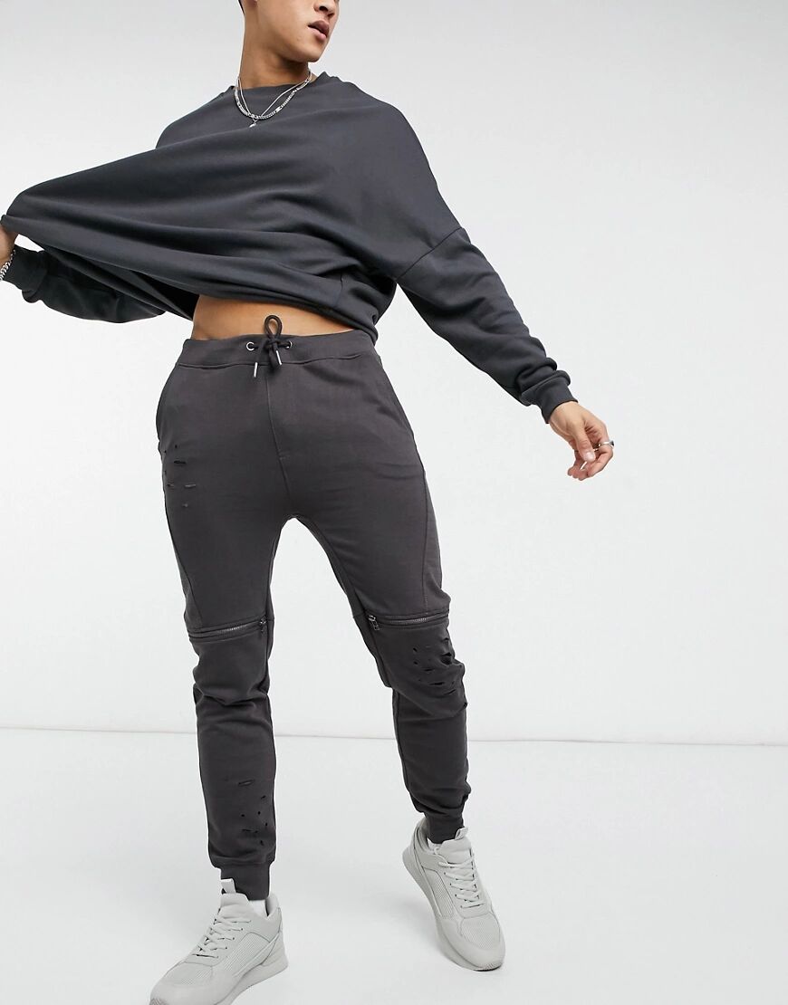 Soul Star casual trousers in charcoal-Grey  Grey