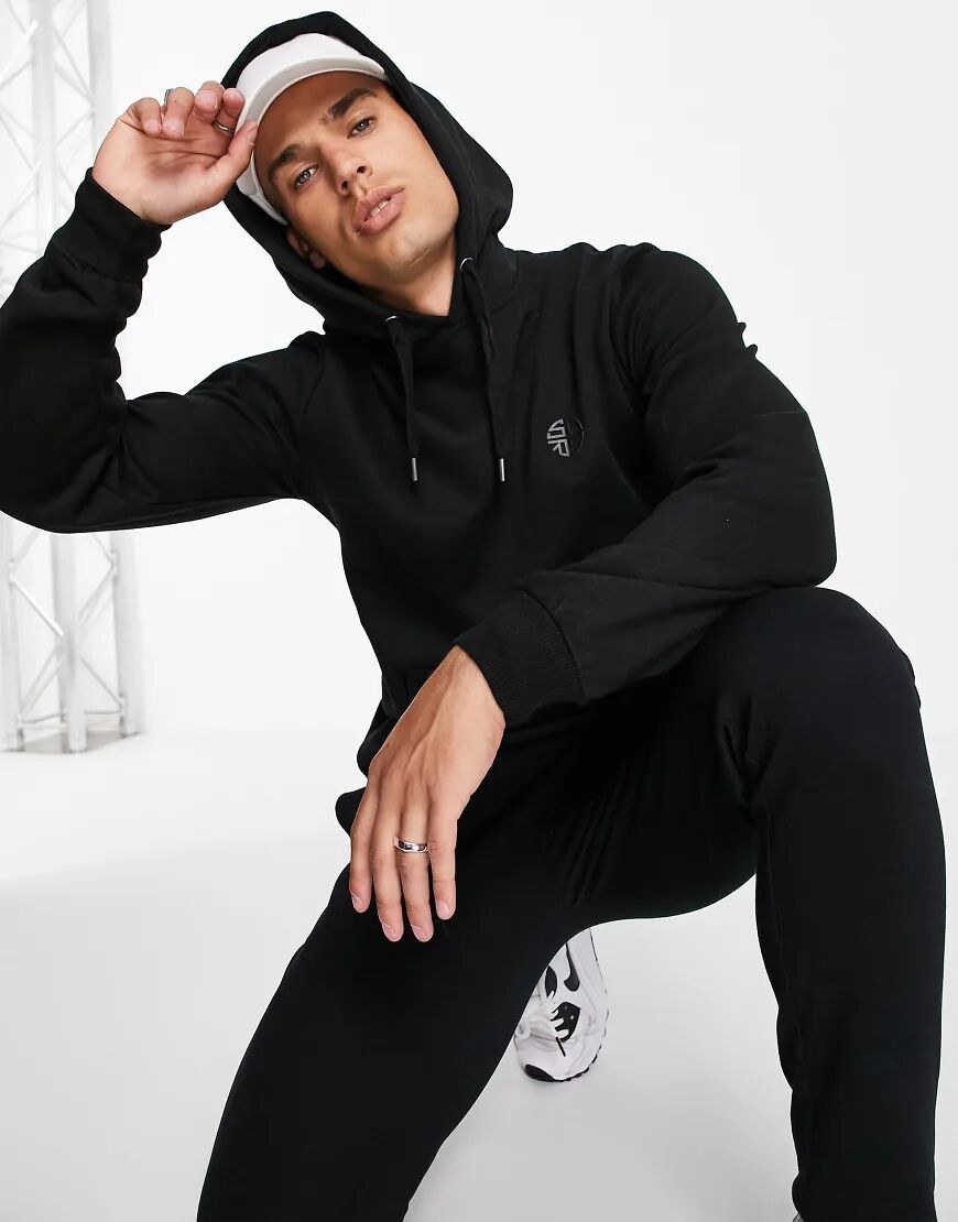 Soul Star overhead hoodie in black  Black