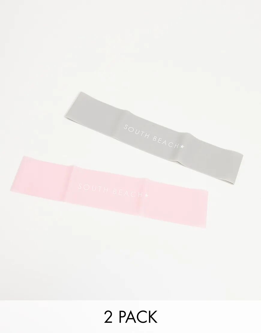 South Beach resistance bands 2 pack in pink and grey  Pink