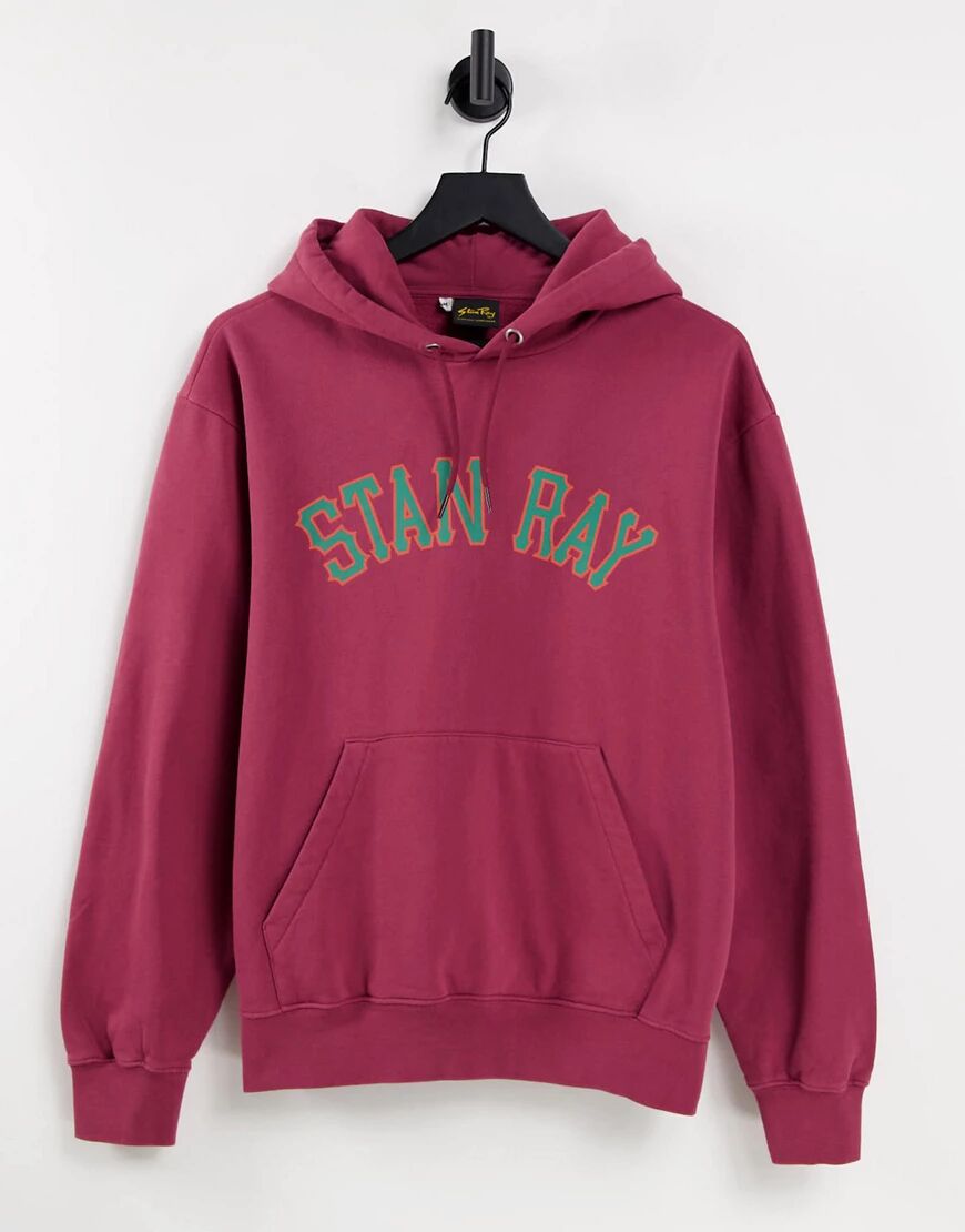 Stan Ray college hoodie in burgundy-Red  Red