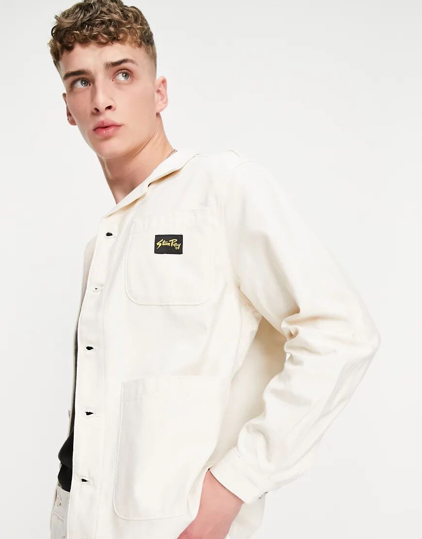 Stan Ray painters jacket with pocket detail in ecru-White  White