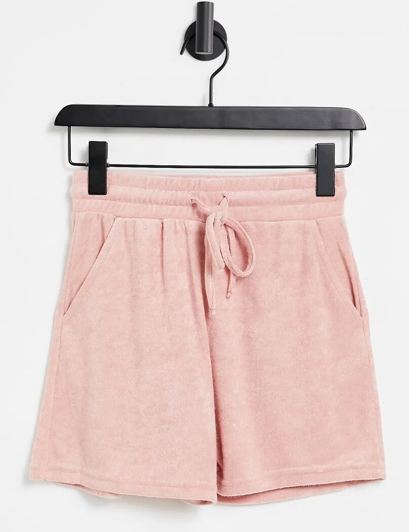 Stradivarius towelling short in pink  Pink