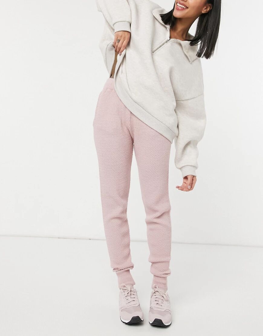 Style Cheat waffle knit jogger co-ord in pink  Pink