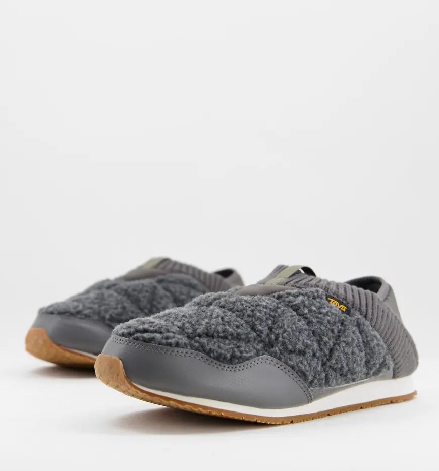 TEVA re-ember moc fleece slippers in grey  Grey