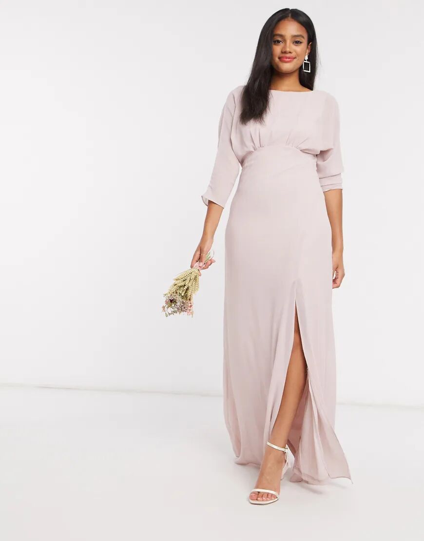 TFNC bridesmaid cowl back maxi dress with kimono sleeve in pink  Pink