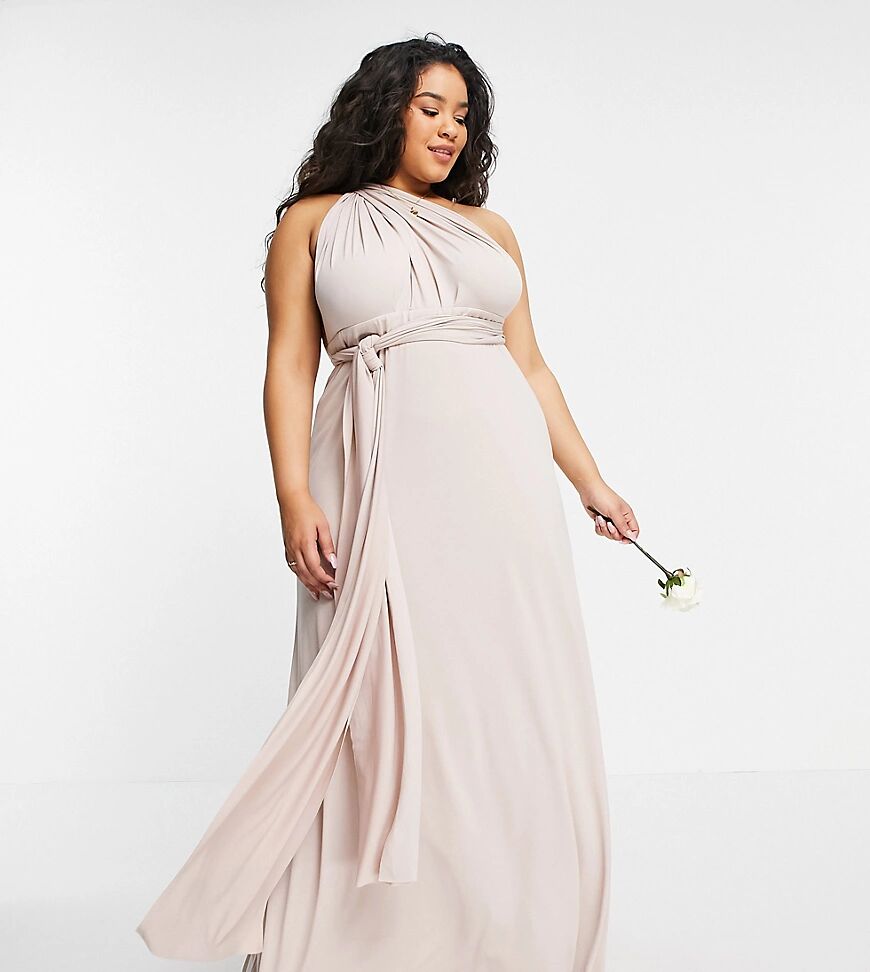 TFNC Plus Bridesmaid multiway maxi dress in pink  Pink