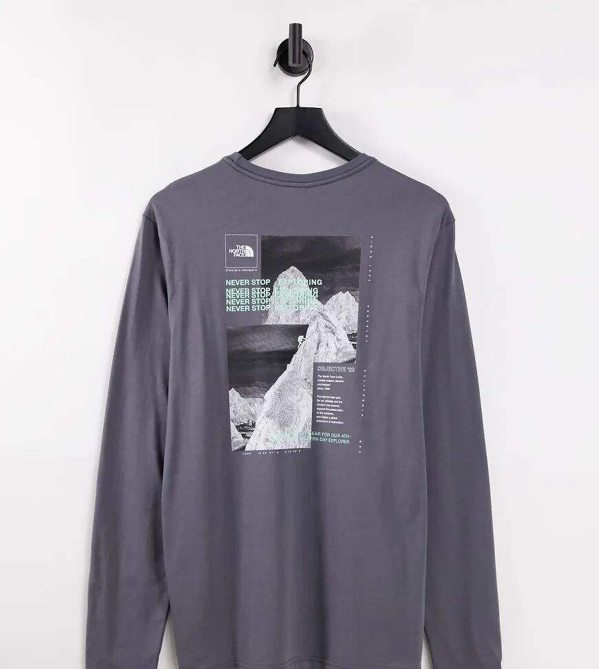 The North Face Collage long sleeve t-shirt in grey Exclusive at ASOS  Grey