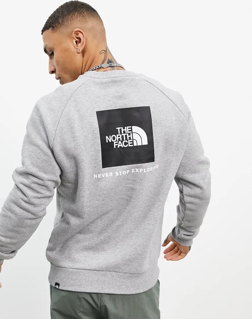 The North Face Raglan Red Box sweatshirt in grey  Grey