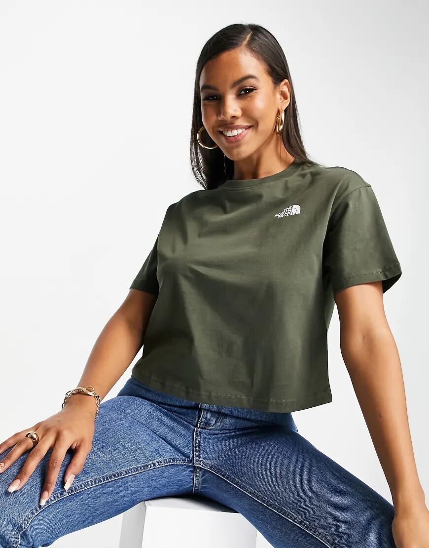 The North Face Simple Dome cropped t-shirt in khaki-Green  Green