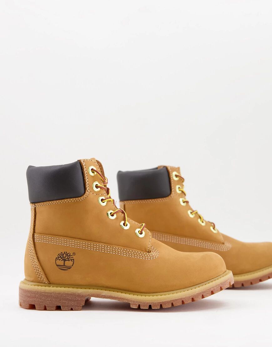 Timberland 6 inch premium boots in wheat tan-Brown  Brown