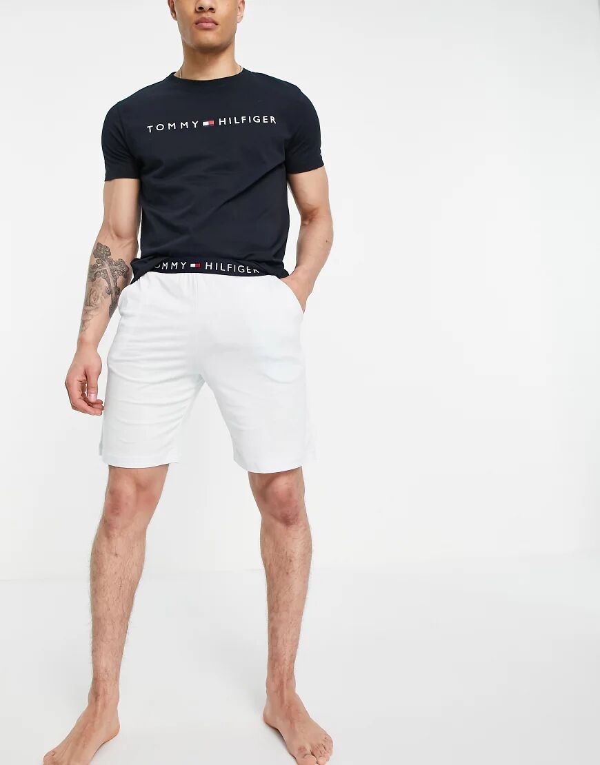 Tommy Hilfiger lounge set t-shirt and short with chest logo in blue-Navy  Navy