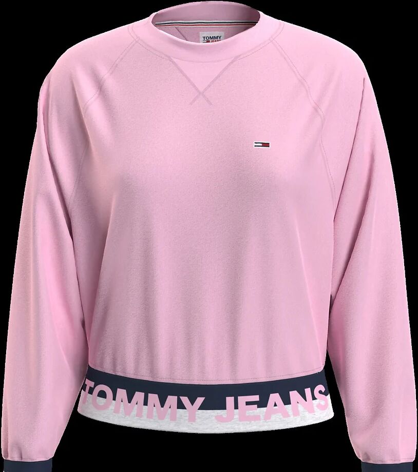 Tommy Jeans Plus branded hem crew neck sweat in pink  Pink