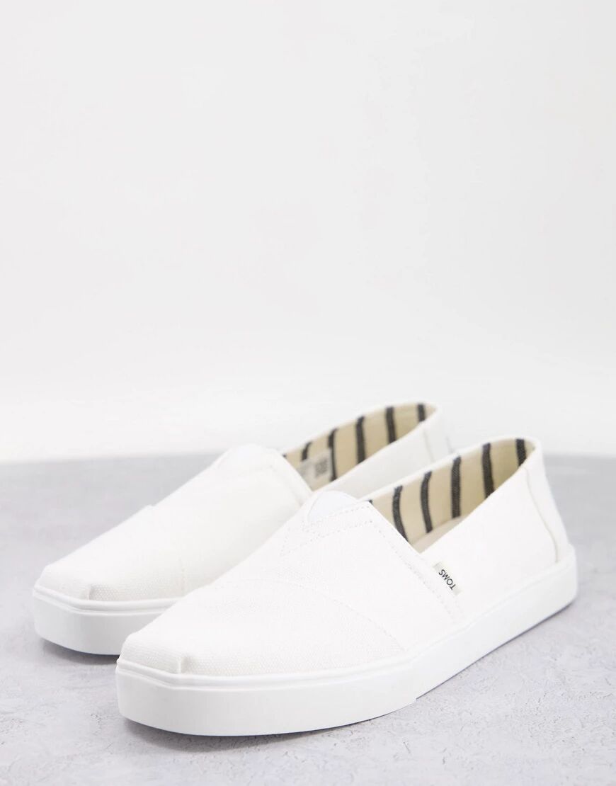 Toms alpargata cupsole plimsolls in white  White