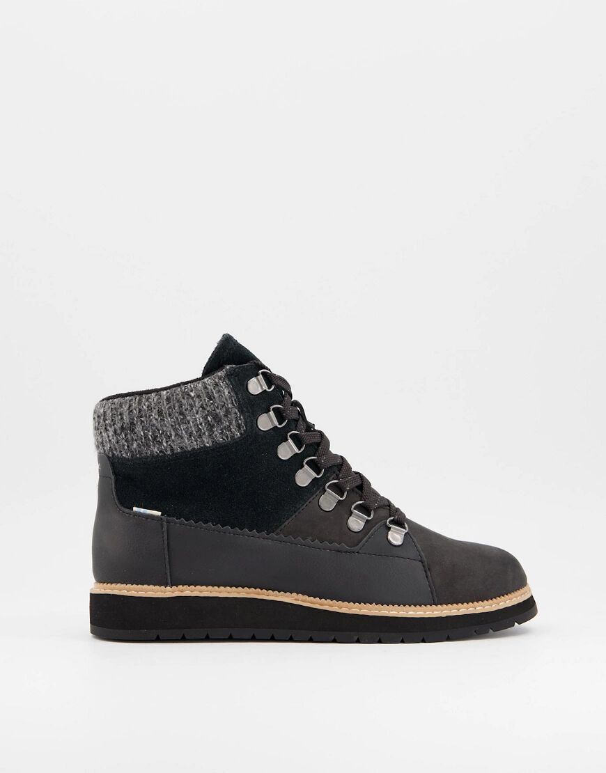 TOMS Mesa panel hiking boots in black  Black