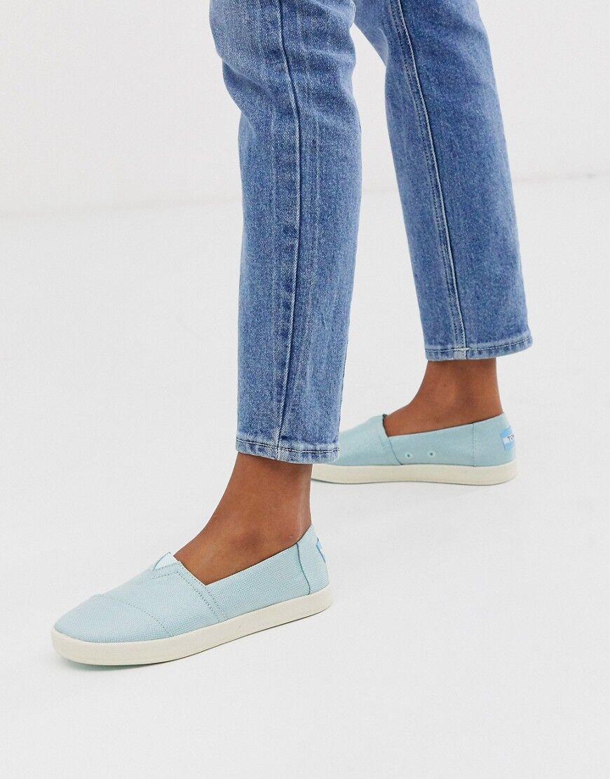 TOMS slip on shoes in pastel turqoise-Blue  Blue