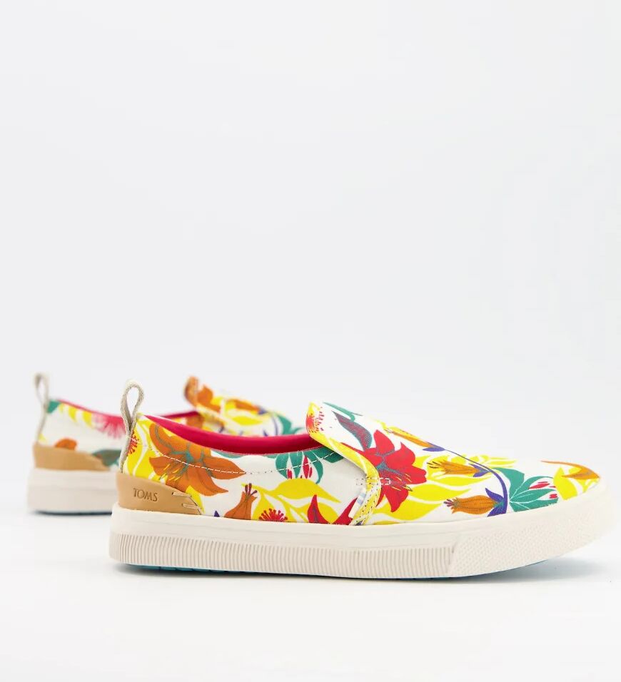 Toms trvl lite slip on trainers in floral print-Multi  Multi